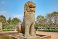 Cambodia style Lion statue in siem reap park