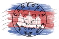 Cambodia Takeo Seal Map Design Royalty Free Stock Photo