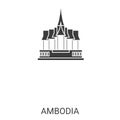 Cambodia travel landmark vector illustration
