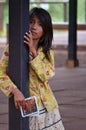 Cambodian child postcard seller