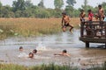 Cambodian children are playing water Royalty Free Stock Photo