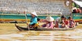 Cambodian Family on Boat Royalty Free Stock Photo