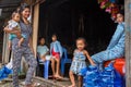 Cambodian family at their shop in a fishing village Royalty Free Stock Photo