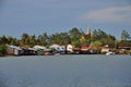 Cambodian fishing village and stilt houses Royalty Free Stock Photo