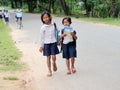 Cambodian girls going to school