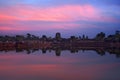 Cambodian landmark Angkor Wat with reflection Royalty Free Stock Photo