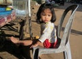 Cambodian little girl on the street