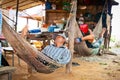 Cambodian people live beside Tonle Sap Lake in Siem Reap