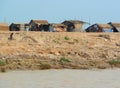 Cambodian slums by the Tonle Sap lake-Siem Reap, Cambodia 02/21/2011 .