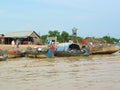 Cambodian slums by the Tonle Sap lake-Siem Reap, Cambodia 02/21/2011 .