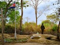 Cambodian soldier on lookout for Thai soldiers at Preah Vihear battle