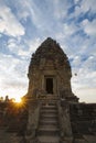 Cambodian temple during star sunset