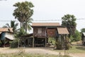 Cambodian traditional wooden houses. Battambang, Cambodia Royalty Free Stock Photo