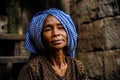 Camboidian woman in a temple Royalty Free Stock Photo