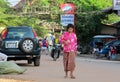 Cambodian woman on the street Royalty Free Stock Photo