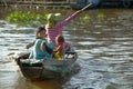 Cambodian woman and two children