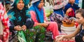 Cambodian women sell fish