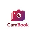 CamBook logo design template combination from Camera and Book Royalty Free Stock Photo