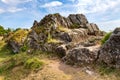 Cambrian rock formation in Swietokrzyskie Mountains in central Poland Royalty Free Stock Photo