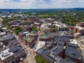 Cambridge historic center aerial view, Massachusetts, USA