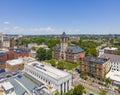 Cambridge city hall aerial view, Massachusetts, USA