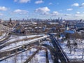 Cambridge aerial view in winter, Cambridge, MA, USA Royalty Free Stock Photo