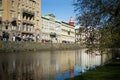 Cambridge city and river, England. British Architecture