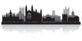 Cambridge city skyline silhouette vector illustration Royalty Free Stock Photo