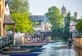 River punts and pubs Royalty Free Stock Photo