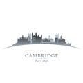 Cambridge England city skyline silhouette white background