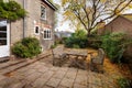 Autumnal victorian patio garden