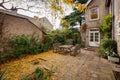 Autumnal victorian patio garden