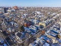 Cambridge historic residential area aerial view, MA, USA Royalty Free Stock Photo