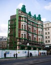 Cambridge House or The In and Out Club building with frontage to Piccadilly, overlooking Green Park reconstrustion on Half Moon