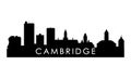 Cambridge Massachusetts skyline silhouette. Royalty Free Stock Photo