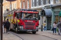 Cambridge, UK, August 1, 2019. Fire appliances also known as fire engines or fire tenders used by the fire service in the United