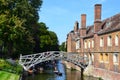 Mathematical bridge in Cambridge, Great Britain Royalty Free Stock Photo