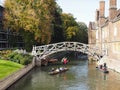 Queens' College mathematical bridge in Cambridge Royalty Free Stock Photo