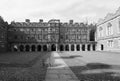 Third Court at St John`s College in black and white