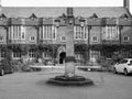 Westminster College in Cambridge in black and white Royalty Free Stock Photo