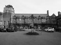 Westminster College in Cambridge in black and white Royalty Free Stock Photo