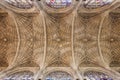 Ceiling of King\'s college chapel in the Cambridge University, United Kingdom. It features the worl Royalty Free Stock Photo