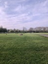 Cambridge, United Kingdom - April 18, 2019: Jesus Green park on a sunny day