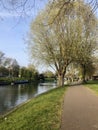 Cambridge, United Kingdom - April 15, 2019: Jesus Green park on a sunny day