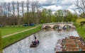 People enjoying punting on a nice summer day on River Cam, Cambridge Royalty Free Stock Photo