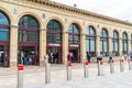 Cambridge, United Kingdom. 28 AUG 2019 : Cambridge Railway station. Passengers are seen arriving at the station and walking to the