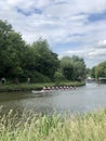 Cambridge, United Kingdom - June 15, 2019: Cambridge bumps annual row competition
