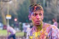 Cambridge University (UK) students celebrate Holi, the Hindu festival of colour