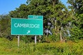 US Highway Exit Sign for Cambridge Royalty Free Stock Photo