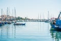 Cambrils Catalonia Spain August 8 2013: Various yachts, boats and catamarans are in port